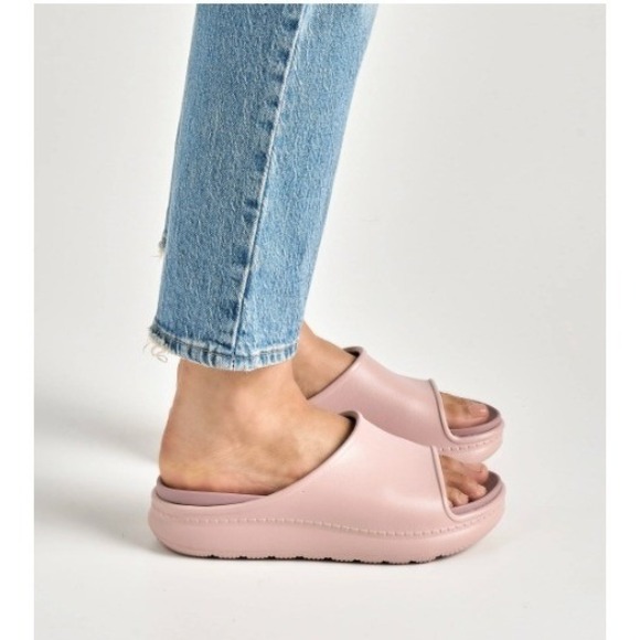 Dansko Shoes - Dansko Devyn Mauve Blush Pink Platform Slide Recovery Sandals